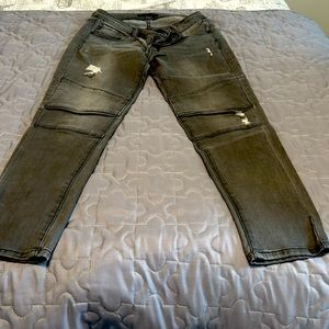 KanCan Moto jeans.  Slight distressed.